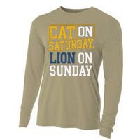 Cat On Saturday Lion On Sunday Funny Gag Cooling Performance Long Sleeve Crew