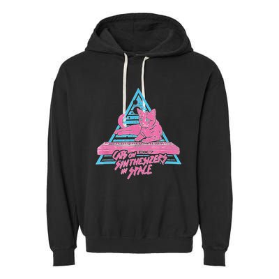 Cats On Synthesizers In Space Cat Owner Garment-Dyed Fleece Hoodie