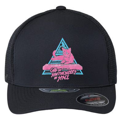 Cats On Synthesizers In Space Cat Owner Flexfit Unipanel Trucker Cap