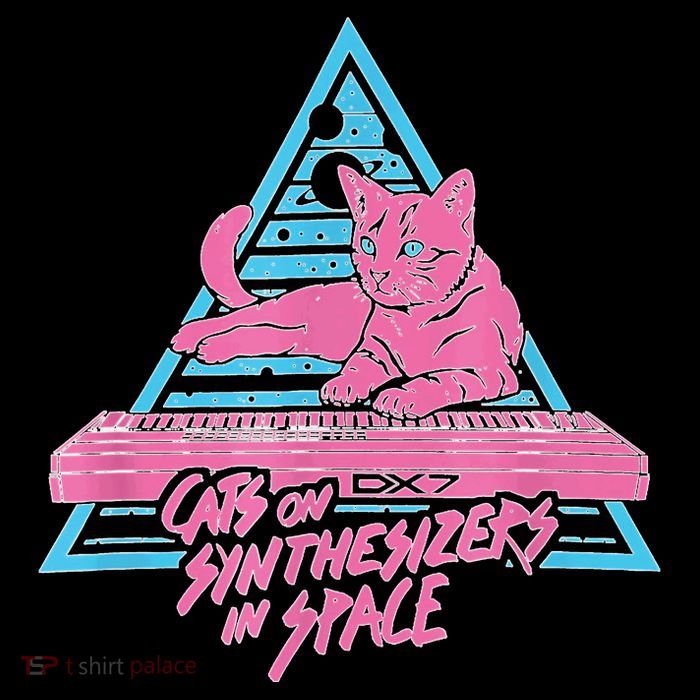 Cats On Synthesizers In Space Cat Owner Flexfit Unipanel Trucker Cap