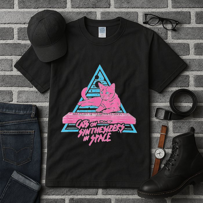 Cats On Synthesizers In Space Cat Owner Tall T-Shirt