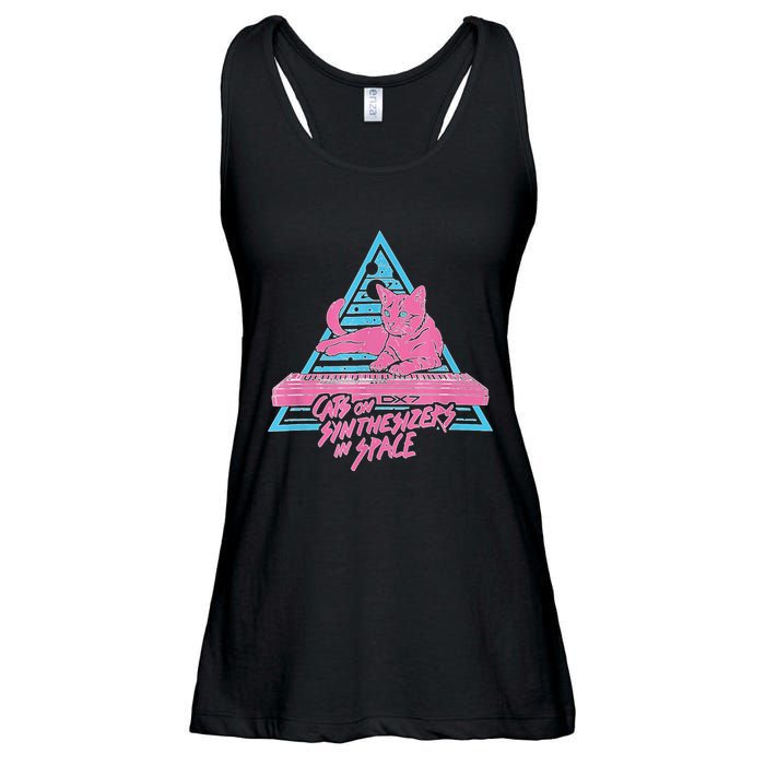 Cats On Synthesizers In Space Cat Owner Ladies Essential Flowy Tank