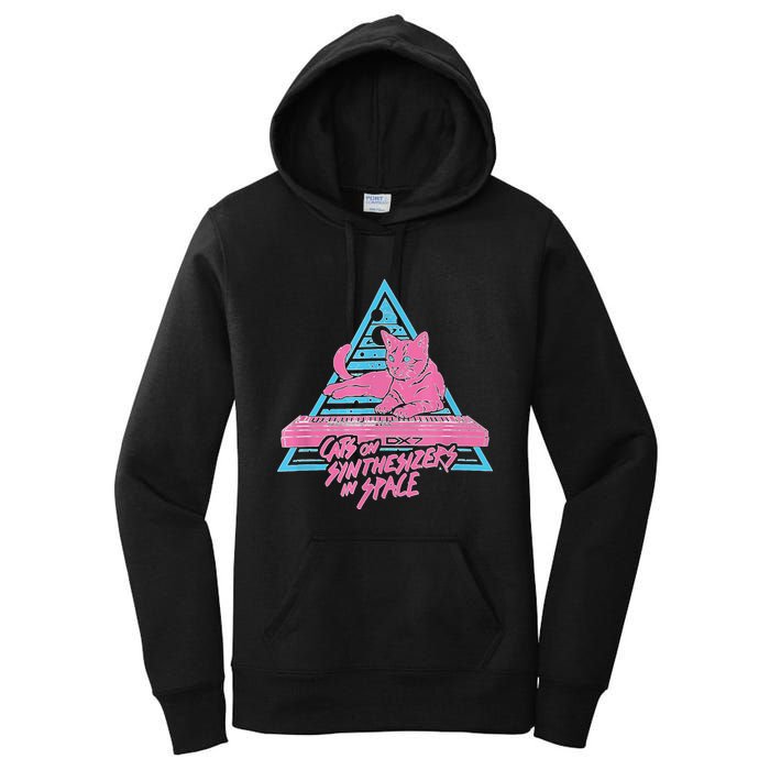 Cats On Synthesizers In Space Cat Owner Women's Pullover Hoodie