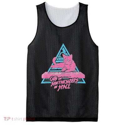 Cats On Synthesizers In Space Cat Owner Mesh Reversible Basketball Jersey Tank