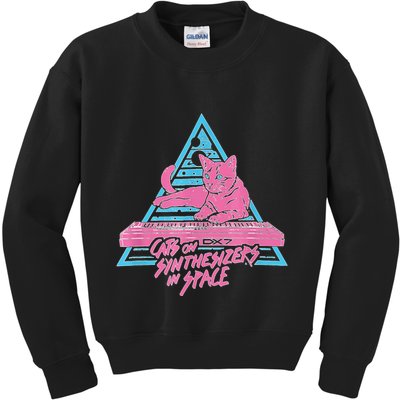 Cats On Synthesizers In Space Cat Owner Kids Sweatshirt
