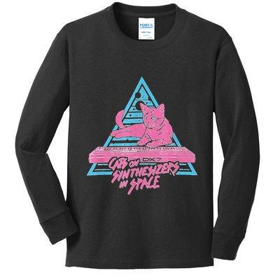 Cats On Synthesizers In Space Cat Owner Kids Long Sleeve Shirt