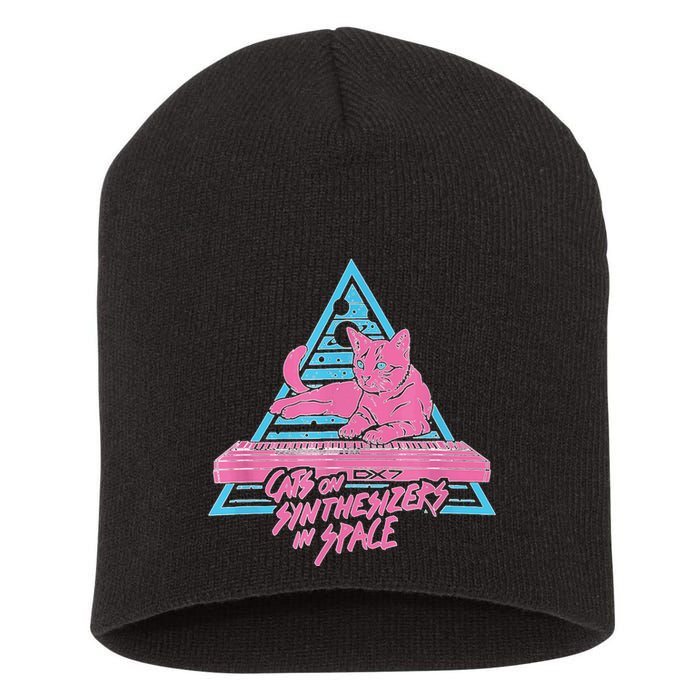 Cats On Synthesizers In Space Cat Owner Short Acrylic Beanie