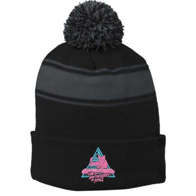 Cats On Synthesizers In Space Cat Owner Stripe Pom Pom Beanie