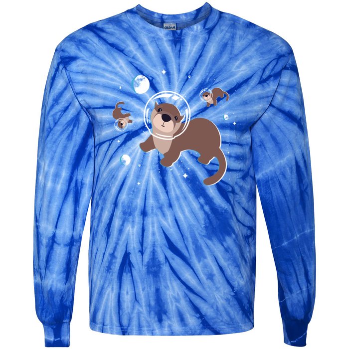 Cool Otter Space Gift Tie-Dye Long Sleeve Shirt