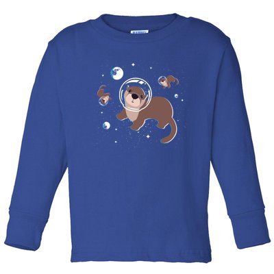 Cool Otter Space Gift Toddler Long Sleeve Shirt