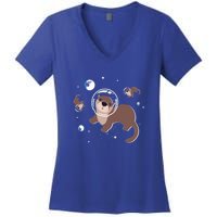 Cool Otter Space Gift Women's V-Neck T-Shirt