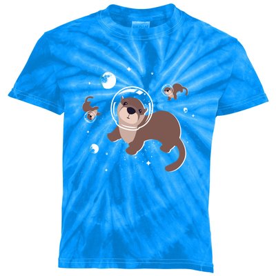 Cool Otter Space Gift Kids Tie-Dye T-Shirt