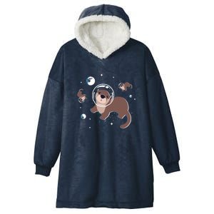 Cool Otter Space Gift Hooded Wearable Blanket