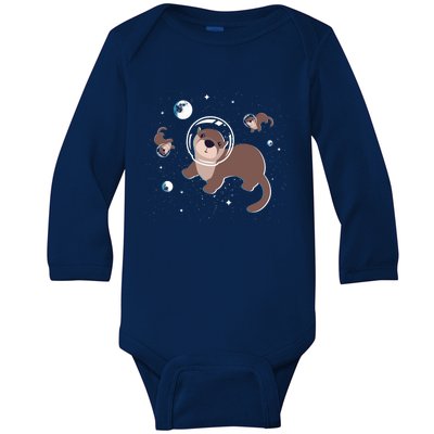 Cool Otter Space Gift Baby Long Sleeve Bodysuit