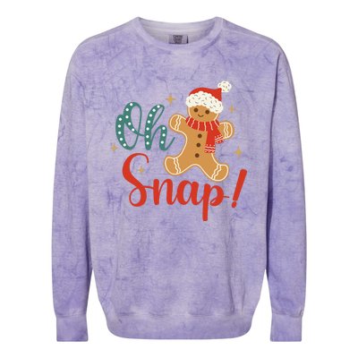 Christmas Oh Snap Gingerbread Santa Hat Funny Xmas Gift Colorblast Crewneck Sweatshirt