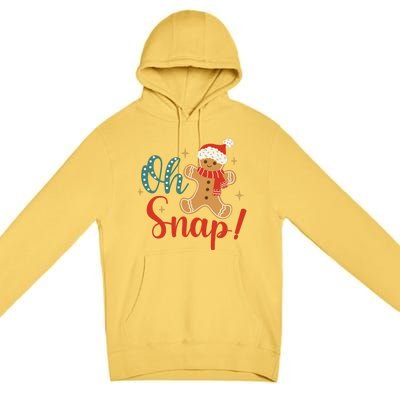 Christmas Oh Snap Gingerbread Santa Hat Funny Xmas Gift Premium Pullover Hoodie