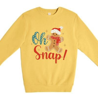 Christmas Oh Snap Gingerbread Santa Hat Funny Xmas Gift Premium Crewneck Sweatshirt