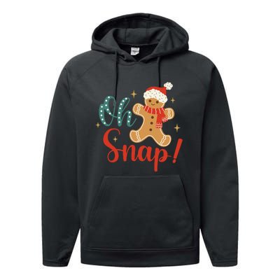 Christmas Oh Snap Gingerbread Santa Hat Funny Xmas Gift Performance Fleece Hoodie