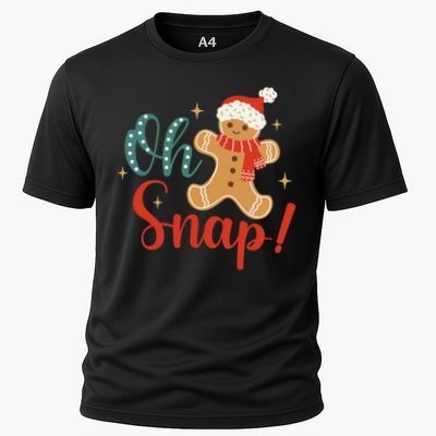 Christmas Oh Snap Gingerbread Santa Hat Funny Xmas Gift Cooling Performance Crew T-Shirt