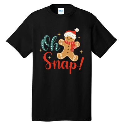 Christmas Oh Snap Gingerbread Santa Hat Funny Xmas Gift Tall T-Shirt