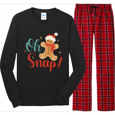 Christmas Oh Snap Gingerbread Santa Hat Funny Xmas Gift Long Sleeve Pajama Set