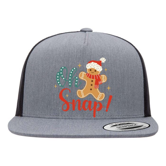 Christmas Oh Snap Gingerbread Santa Hat Funny Xmas Gift Flat Bill Trucker Hat