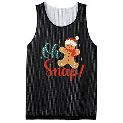 Christmas Oh Snap Gingerbread Santa Hat Funny Xmas Gift Mesh Reversible Basketball Jersey Tank