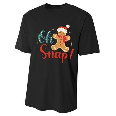 Christmas Oh Snap Gingerbread Santa Hat Funny Xmas Gift Performance Sprint T-Shirt