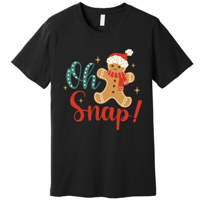 Christmas Oh Snap Gingerbread Santa Hat Funny Xmas Gift Premium T-Shirt