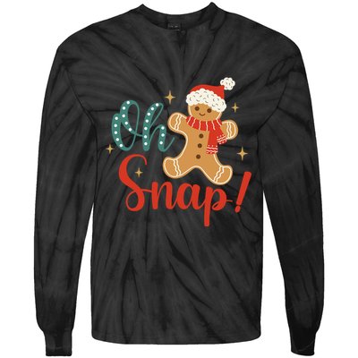 Christmas Oh Snap Gingerbread Santa Hat Funny Xmas Gift Tie-Dye Long Sleeve Shirt