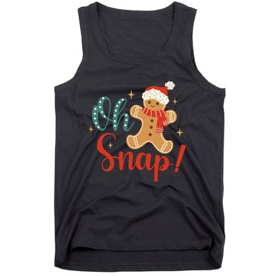 Christmas Oh Snap Gingerbread Santa Hat Funny Xmas Gift Tank Top