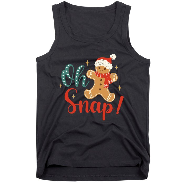 Christmas Oh Snap Gingerbread Santa Hat Funny Xmas Gift Tank Top