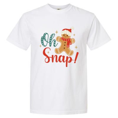 Christmas Oh Snap Gingerbread Santa Hat Funny Xmas Gift Garment-Dyed Heavyweight T-Shirt