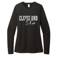 Cleveland Ohio Skyline Pride Vintage Cleveland Womens CVC Long Sleeve Shirt