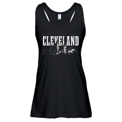 Cleveland Ohio Skyline Pride Vintage Cleveland Ladies Essential Flowy Tank