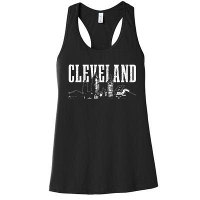 Cleveland Ohio Skyline Pride Vintage Cleveland Women's Racerback Tank