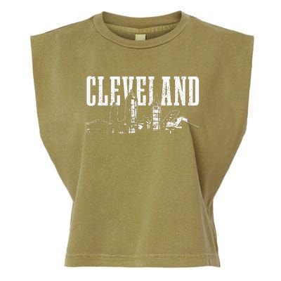 Cleveland Ohio Skyline Pride Vintage Cleveland Garment-Dyed Women's Muscle Tee