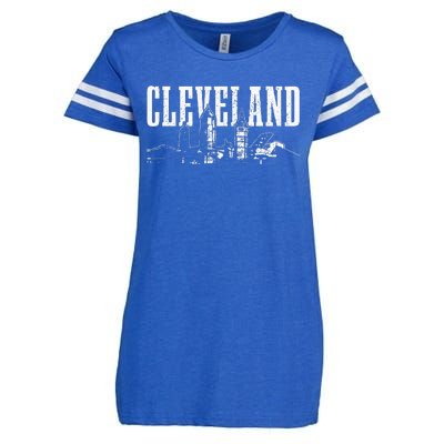 Cleveland Ohio Skyline Pride Vintage Cleveland Enza Ladies Jersey Football T-Shirt