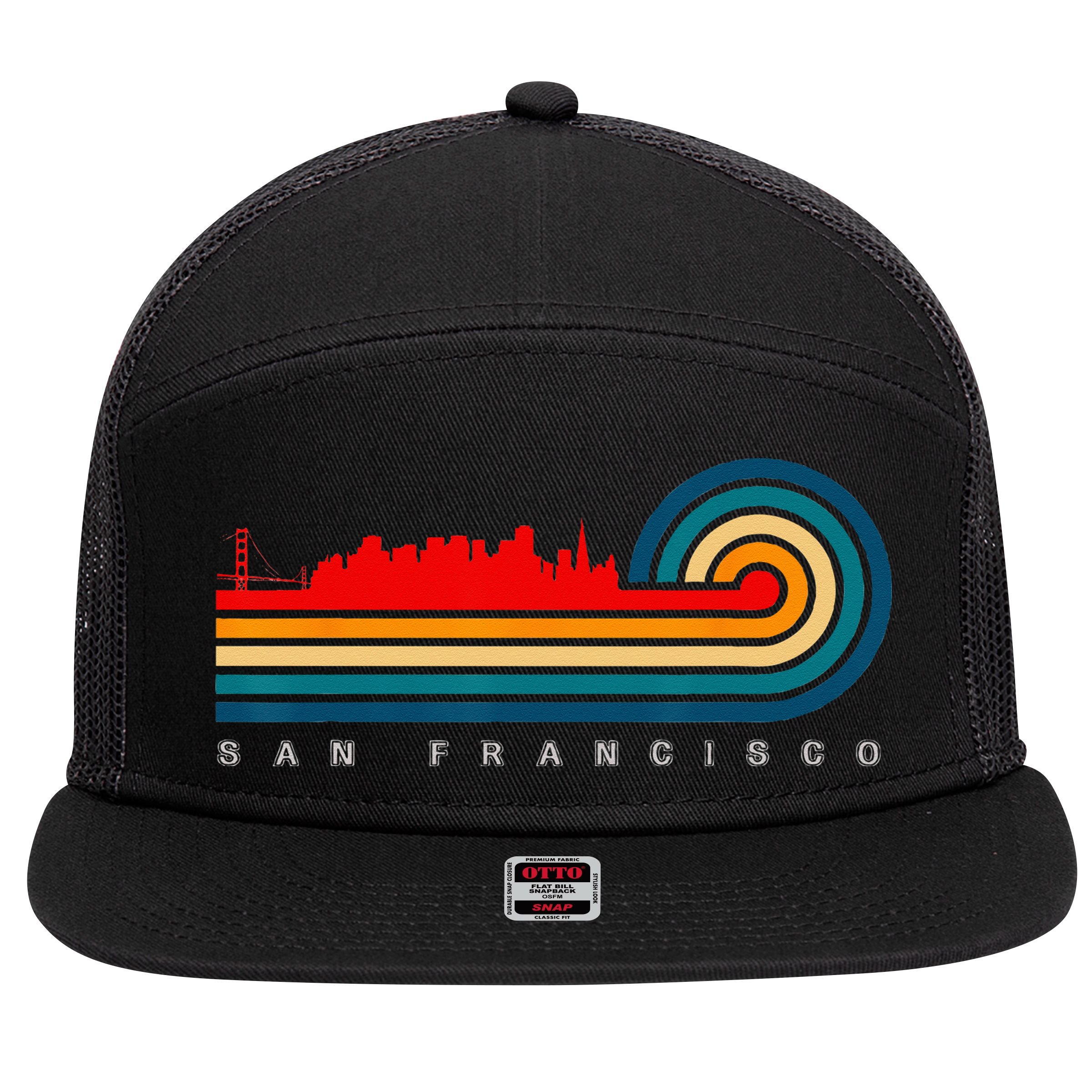 City of San Francisco California 7 Panel Mesh Trucker Snapback Hat