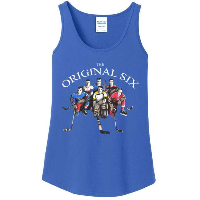 Classic Original Six 6 Vintage Old School Hockey Gift Ladies Essential Tank