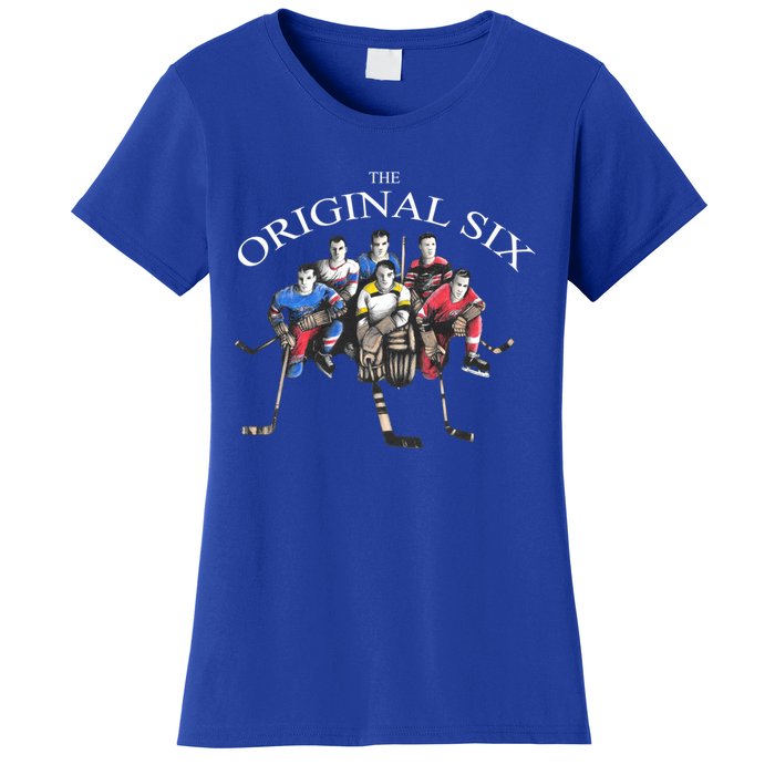 Classic Original Six 6 Vintage Old School Hockey Gift Women's T-Shirt