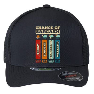 Chance Of Sarcasm Weather Funny Forecast And Meteorology Flexfit Unipanel Trucker Cap