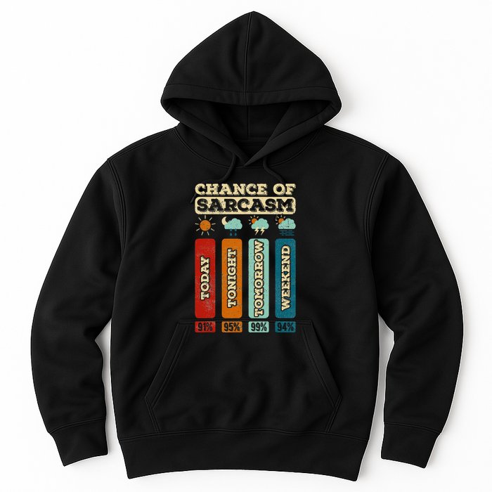 Chance Of Sarcasm Weather Funny Forecast And Meteorology Hoodie