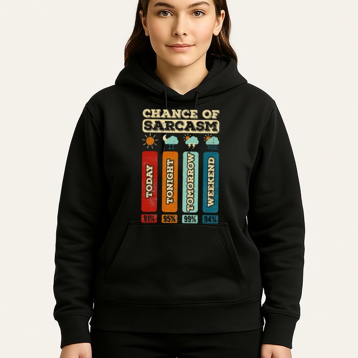 Chance Of Sarcasm Weather Funny Forecast And Meteorology Hoodie