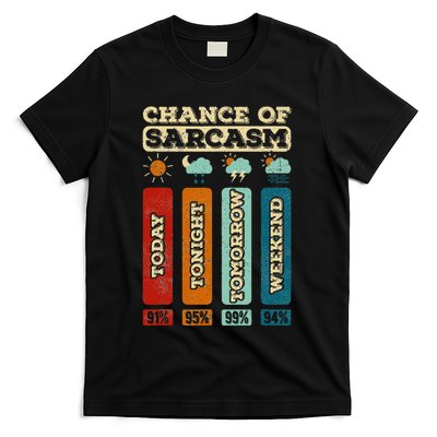 Chance Of Sarcasm Weather Funny Forecast And Meteorology T-Shirt