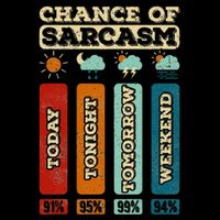 Chance Of Sarcasm Weather Funny Forecast And Meteorology Drawstring Bag