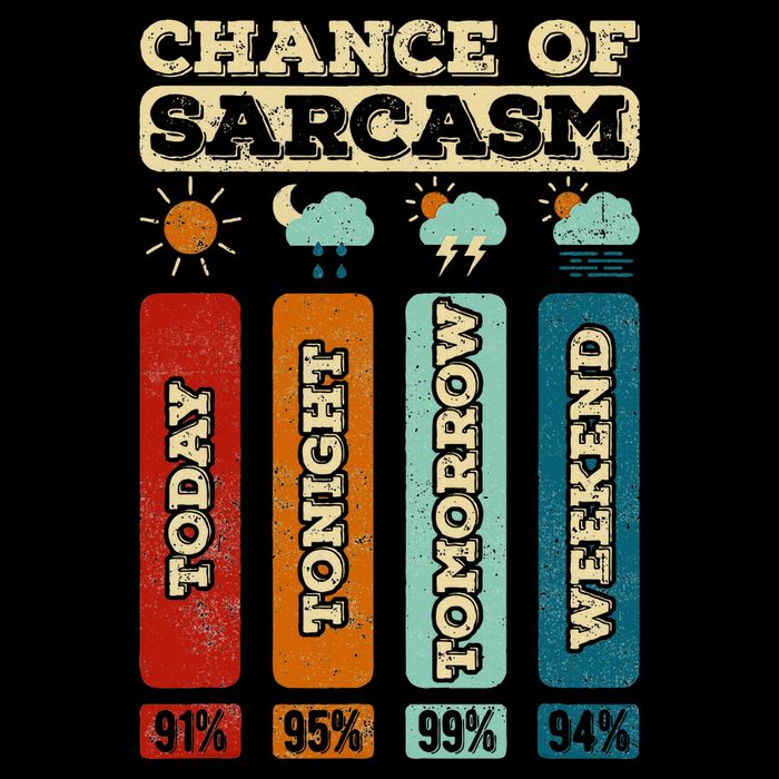 Chance Of Sarcasm Weather Funny Forecast And Meteorology Drawstring Bag