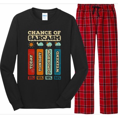 Chance Of Sarcasm Weather Funny Forecast And Meteorology Long Sleeve Pajama Set