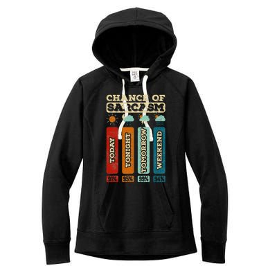 Chance Of Sarcasm Weather Funny Forecast And Meteorology Women's Fleece Hoodie