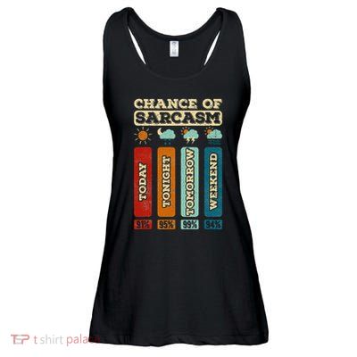 Chance Of Sarcasm Weather Funny Forecast And Meteorology Ladies Essential Flowy Tank